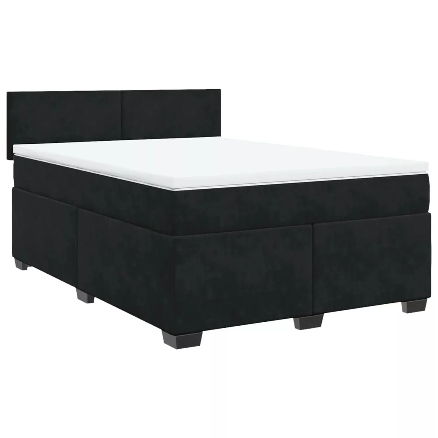 vidaXL Boxspringbett mit Matratze Schwarz 140x190 cm Samt2106965 günstig online kaufen