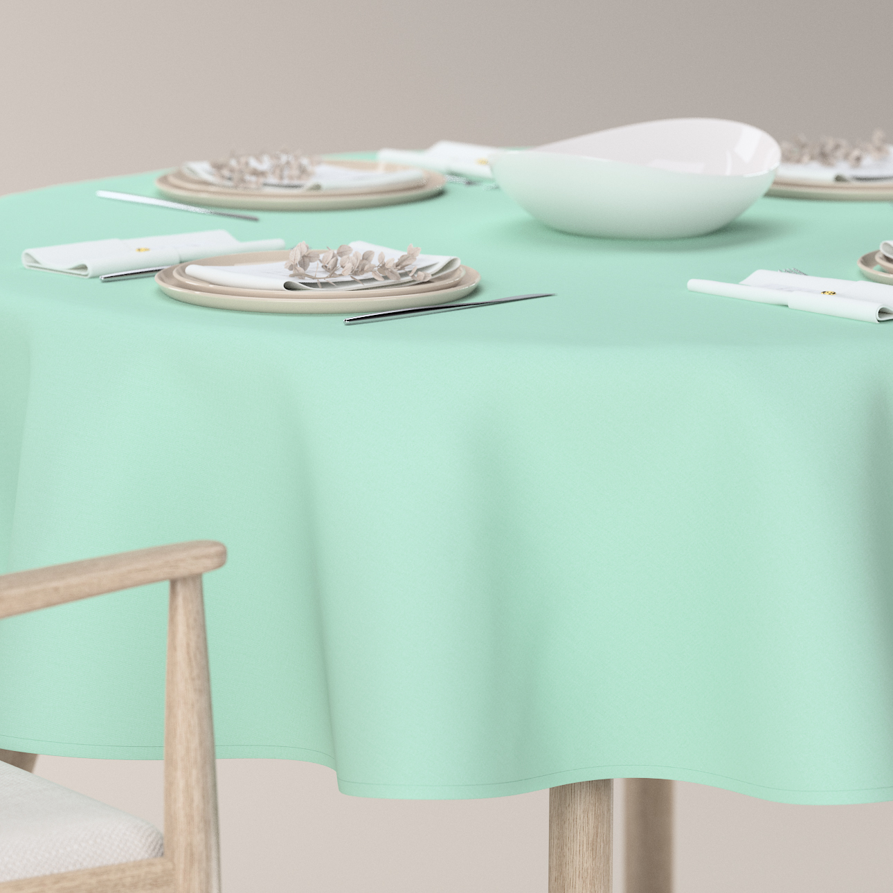 Runde Tischdecke, mintgrün, Loneta (133-37) günstig online kaufen