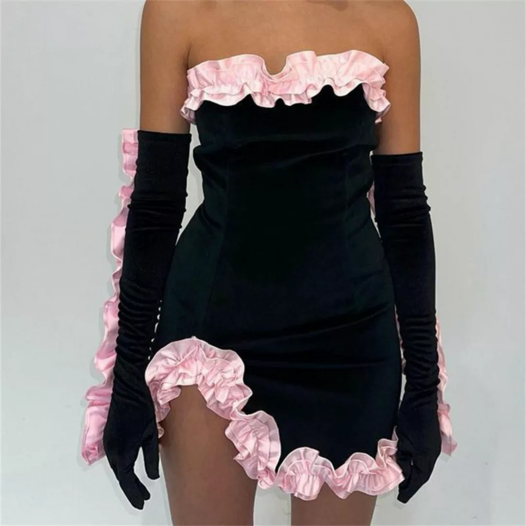 RUZU UG Dirndl Sexy Slim Fit Kleid mit Rüschen und Ärmeln im Sommer (1-tlg) günstig online kaufen