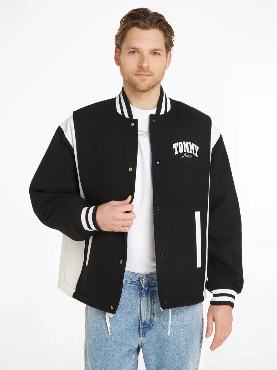 Tommy Jeans Kurzjacke TJM CORD WOOL MIX LETTERMAN günstig online kaufen