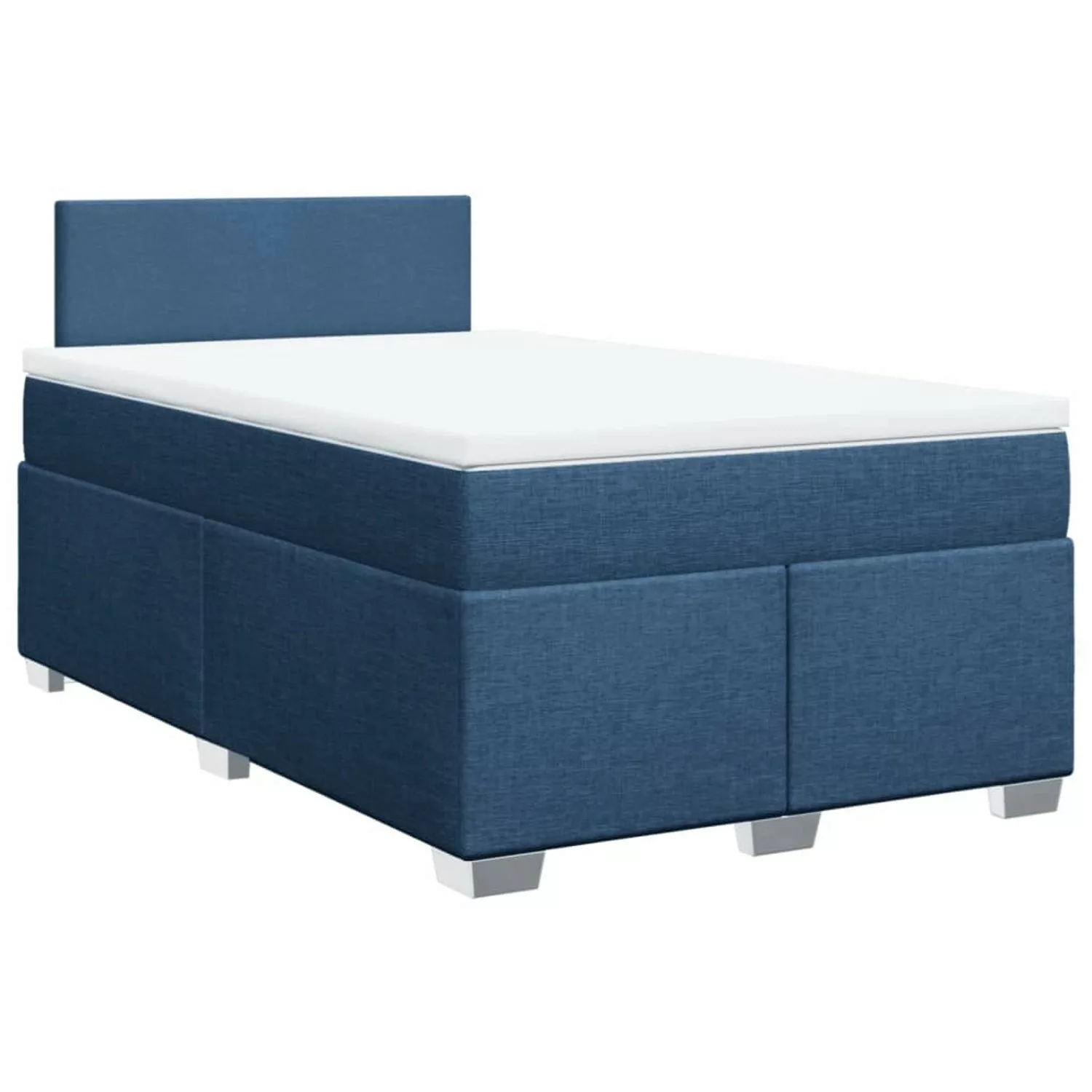 vidaXL Boxspringbett mit Matratze Blau 120x200 cm Stoff2097682 günstig online kaufen