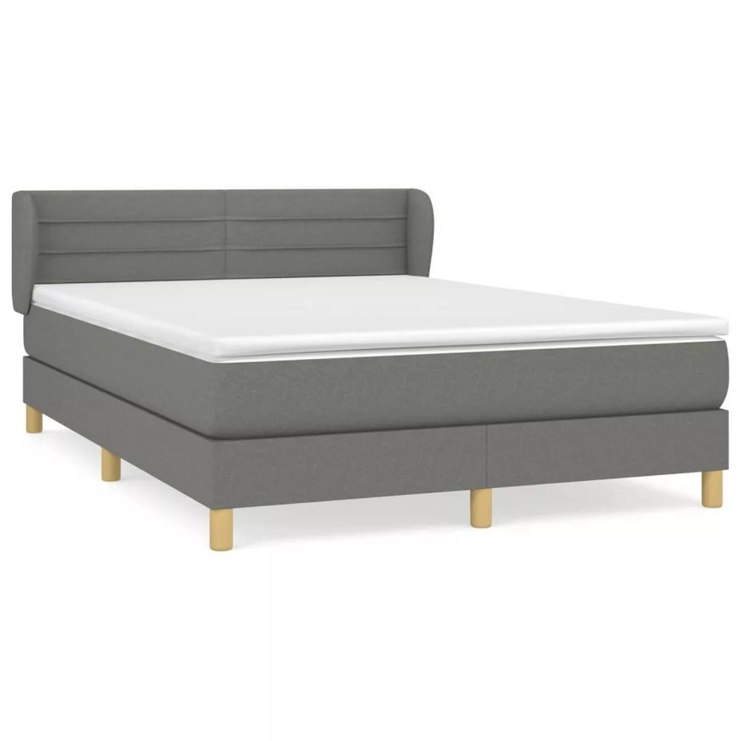 vidaXL Boxspringbett mit Matratze Dunkelgrau 140x190 cm Stoff1467281 günstig online kaufen