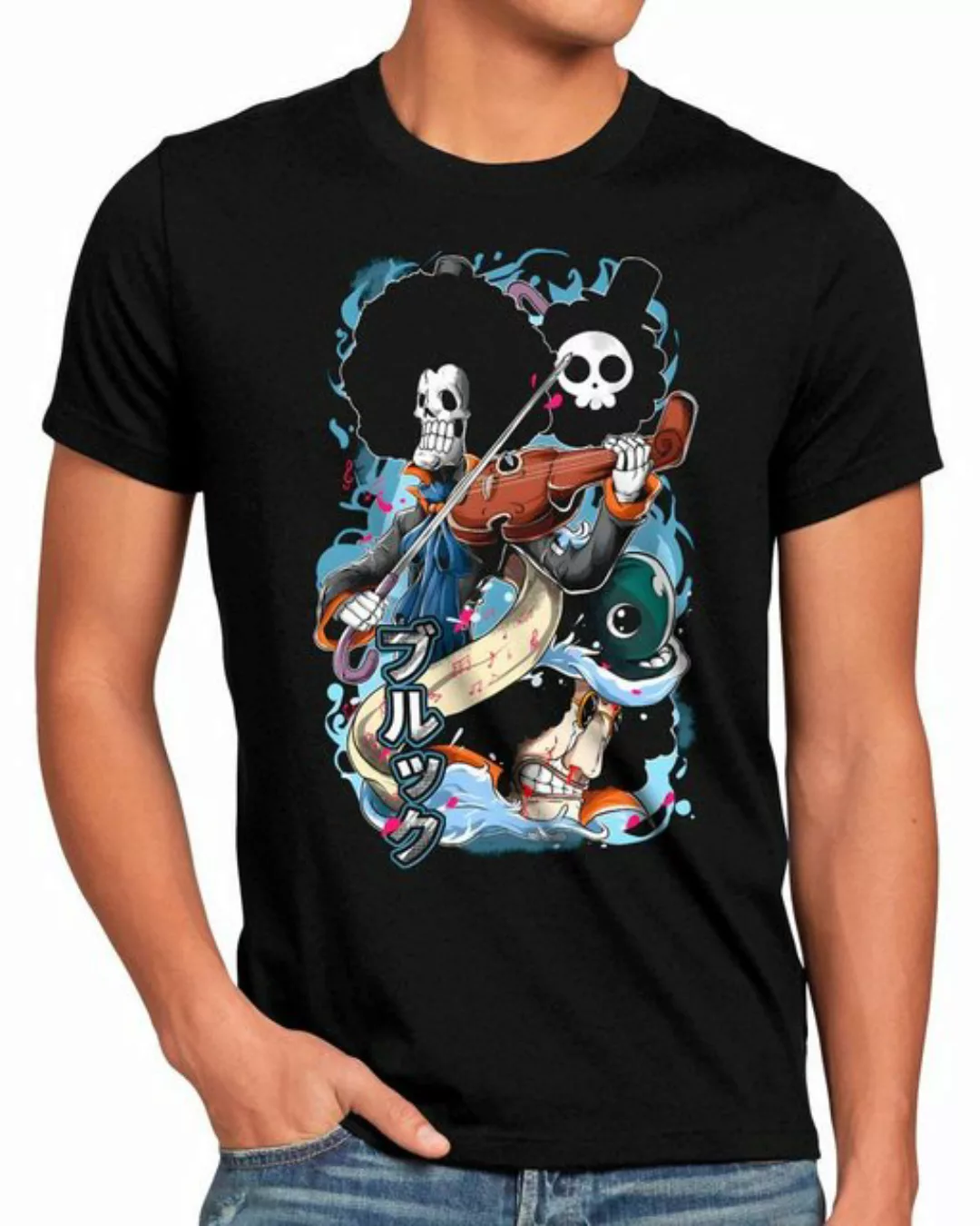 style3 T-Shirt Brook japan one piece japan anime luffy manga monkey ruffy günstig online kaufen