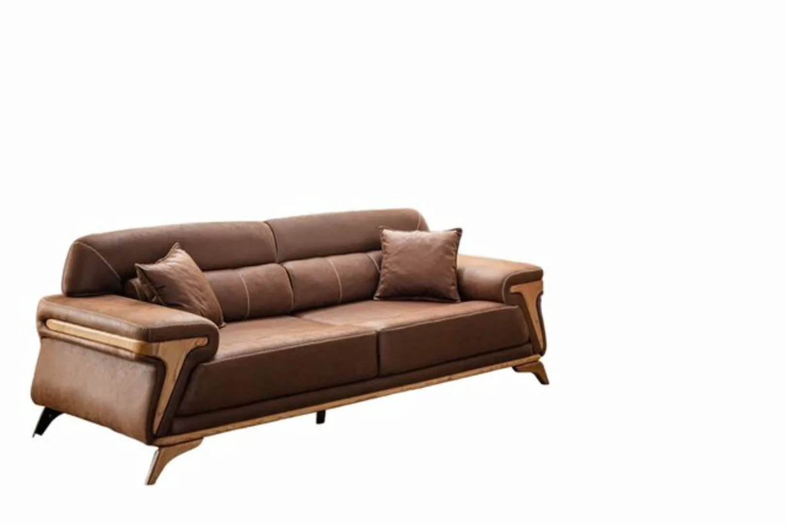 JVmoebel Sofa Stilvoll 3-Sitzer Sofa Exklusive Braun farbe Luxus Möbel in W günstig online kaufen