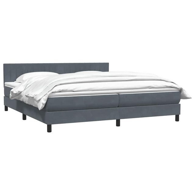 vidaXL Bett Boxspringbett mit Matratze Dunkelgrau 200x210 cm Samt günstig online kaufen