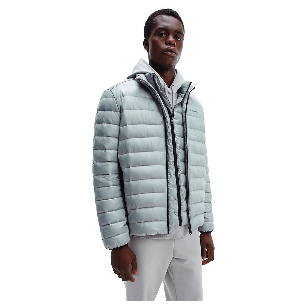 Calvin Klein Recycled Side Logo Woven Jacke S Grey Fog günstig online kaufen