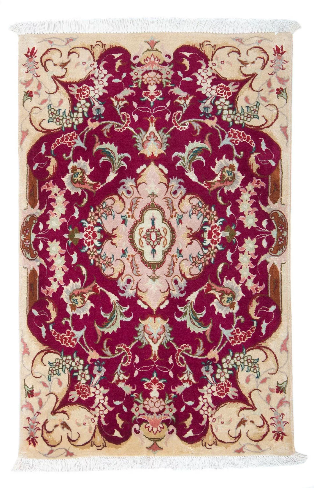 morgenland Wollteppich »Täbriz - 50 Raj Blumenmuster Rosso scuro 90 x 60 cm günstig online kaufen