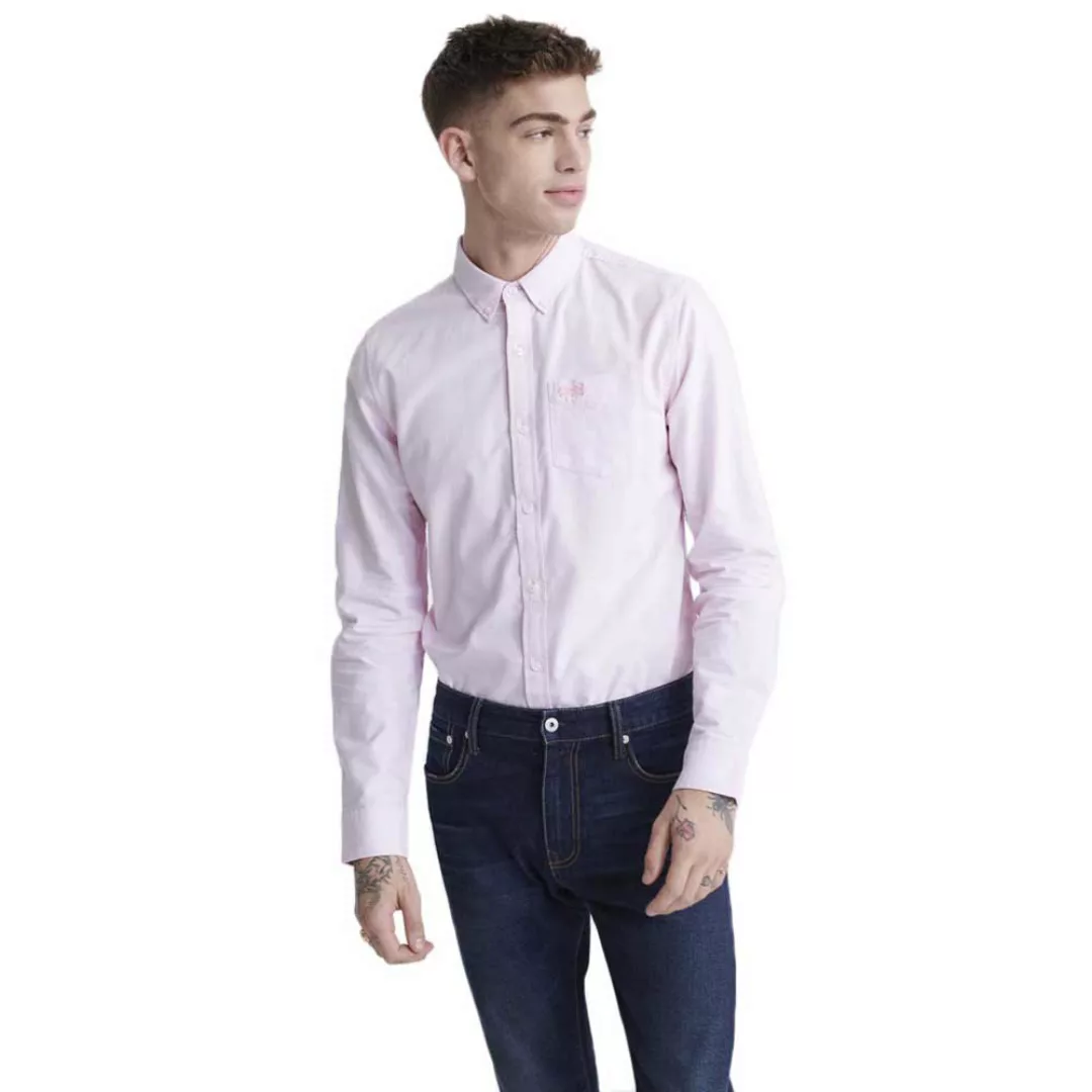 Superdry Classic University Oxford Langarm Hemd M City Pink günstig online kaufen