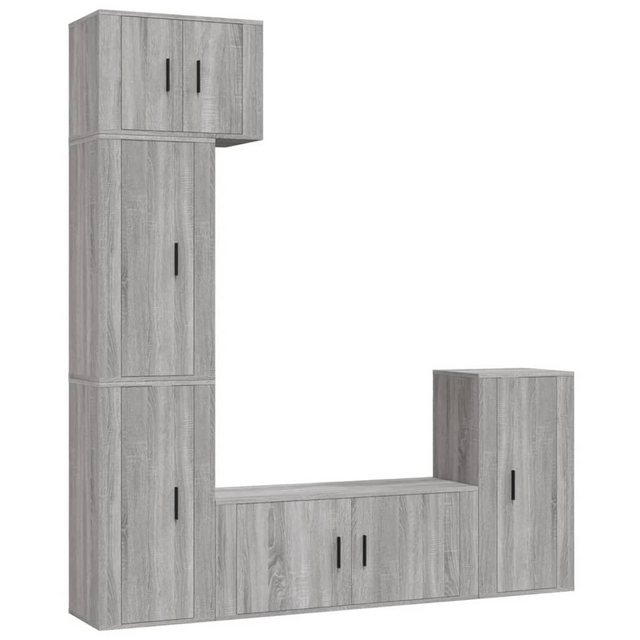 furnicato TV-Schrank 5-tlg. TV-Schrank-Set Grau Sonoma Holzwerkstoff günstig online kaufen