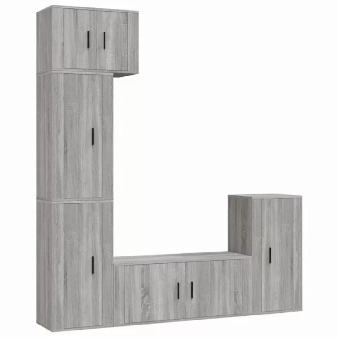 furnicato TV-Schrank 5-tlg. TV-Schrank-Set Grau Sonoma Holzwerkstoff (5-St) günstig online kaufen