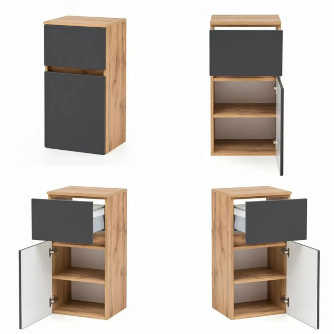 Lomadox Unterschrank LAURIA-03 40 cm Badezimmer in Wotaneiche Nb. mit matt günstig online kaufen