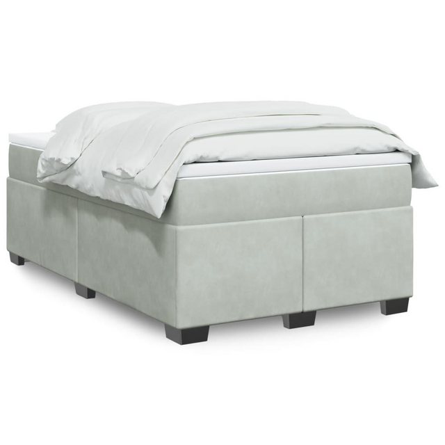 furnicato Bettgestell Boxspringbett mit Matratze Hellgrau 120x200 cm Samt günstig online kaufen