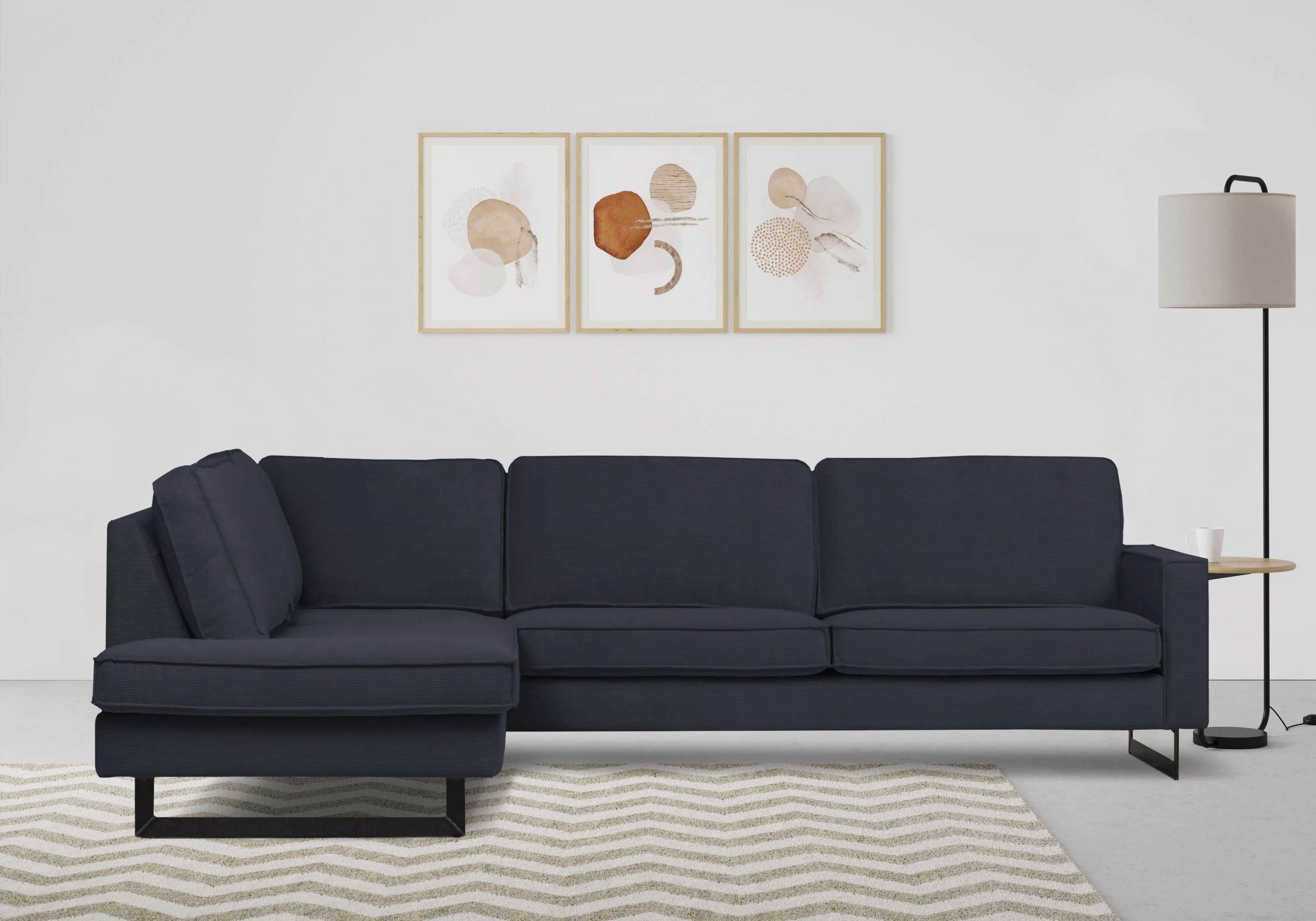 Places of Style Ecksofa Pinto, 290 cm, Ottomane links / rechts, Cord, Feinc günstig online kaufen