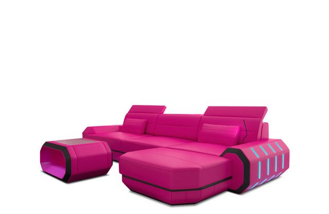 Sofa Dreams Ecksofa Ledersofa Roma L Form Mini, Designersofa, Licht, USB, K günstig online kaufen