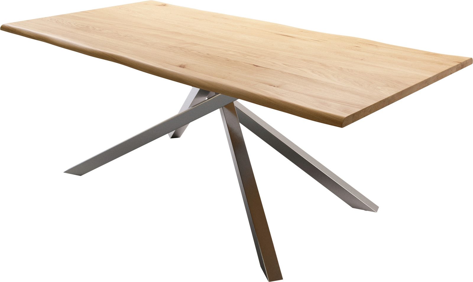DELIFE Esstisch Edge, Eiche Natur 200x100x2,5-3 günstig online kaufen
