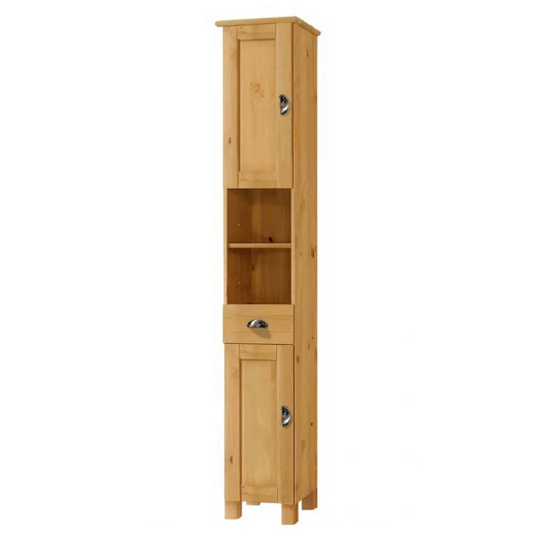 Badezimmer Hochschrank aus Kiefer Massivholz Landhausstil günstig online kaufen