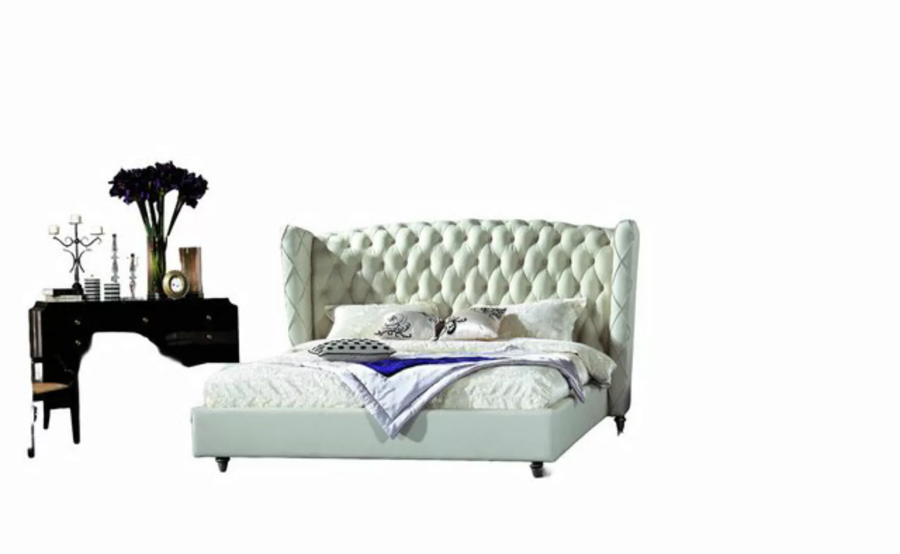 Xlmoebel Bett Exklusives Designerbett Chesterfield aus Leder für das Schlaf günstig online kaufen