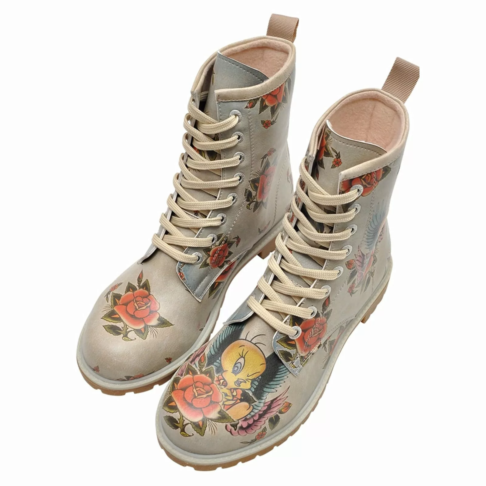 DOGO Schnürboots "Damen Boots Tweety with Roses Vegan Damen Boots / female" günstig online kaufen