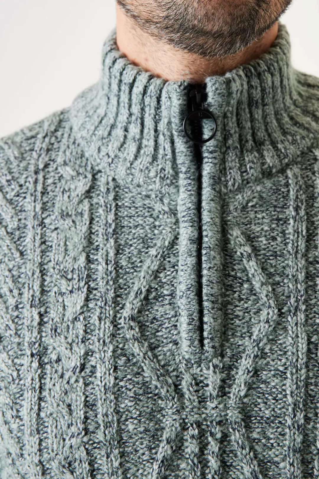 Garcia Strickpullover, mit Zipper und Zopfmuster günstig online kaufen