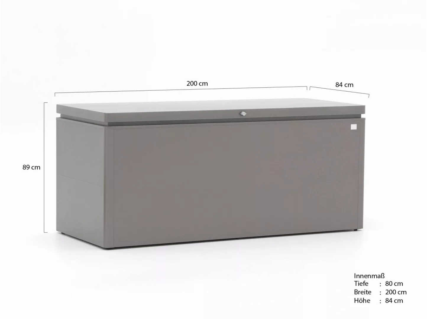 Biohort Loungebox 200 Aufbewahrungsbox 200x84x88,5cm Quarzgrau-Metallic günstig online kaufen
