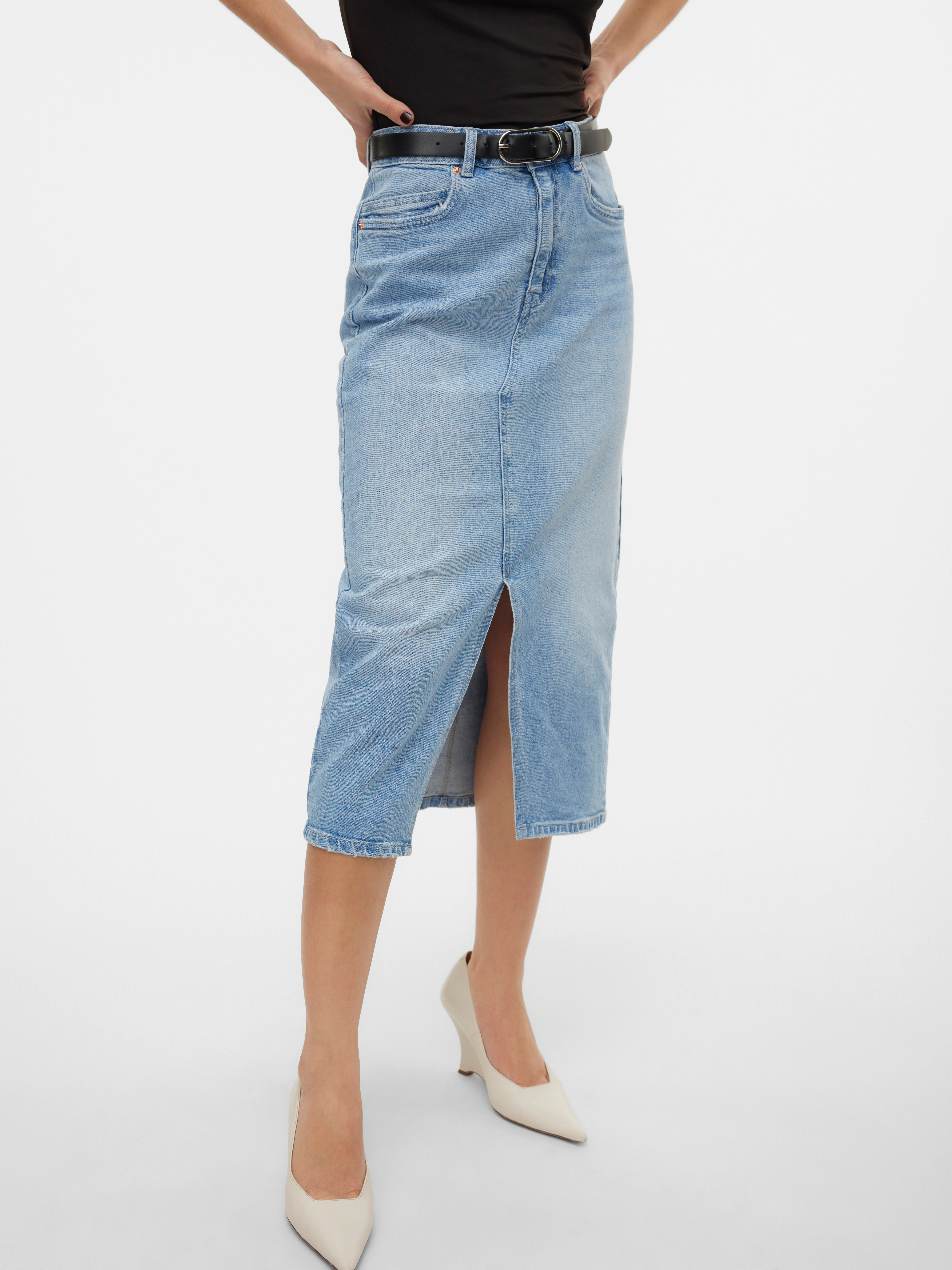 Vero Moda Maxirock "VMVERI HR CALF DENIM SKIRT GA NOOS" günstig online kaufen