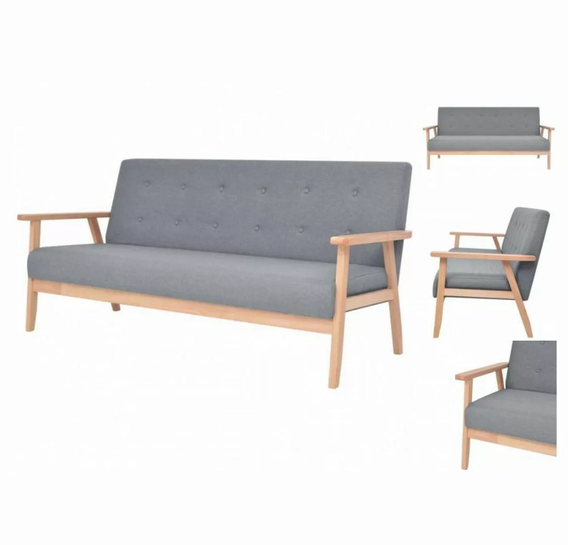 vidaXL Sofa 3-Sitzer-Sofa Stoff Hellgrau Couch günstig online kaufen