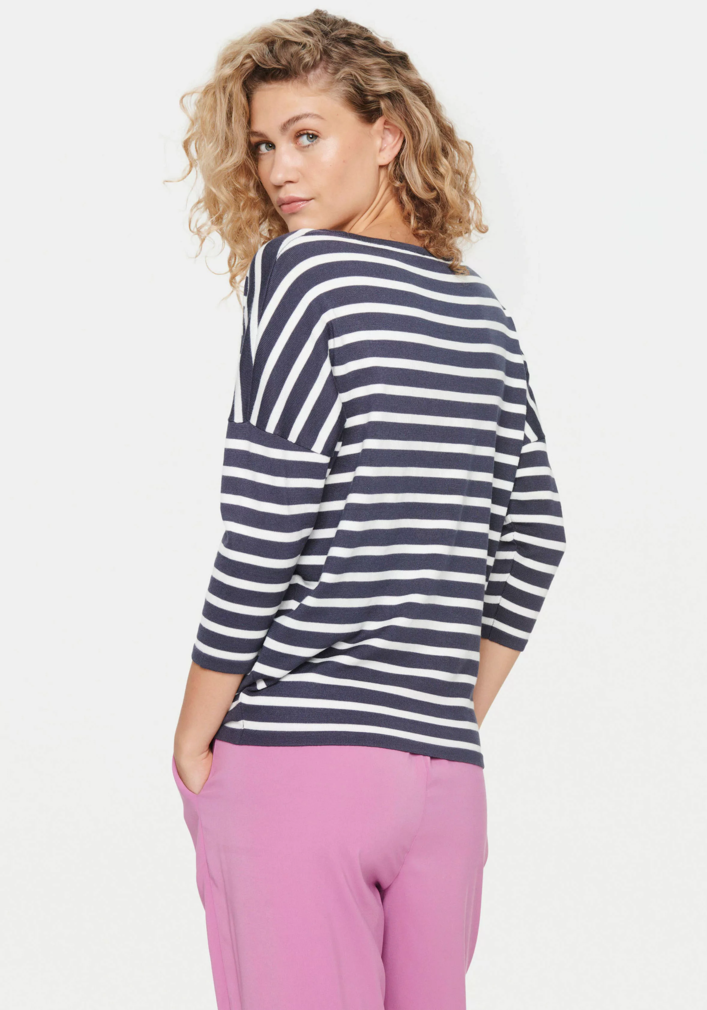 Saint Tropez 3/4 Arm-Pullover MikaSZ Striped Pullover günstig online kaufen