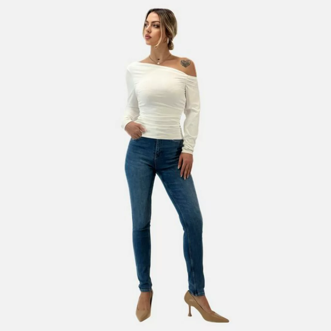 Elara Klassische Bluse Elara Damen Oberteil Off Shoulder (1-tlg) günstig online kaufen