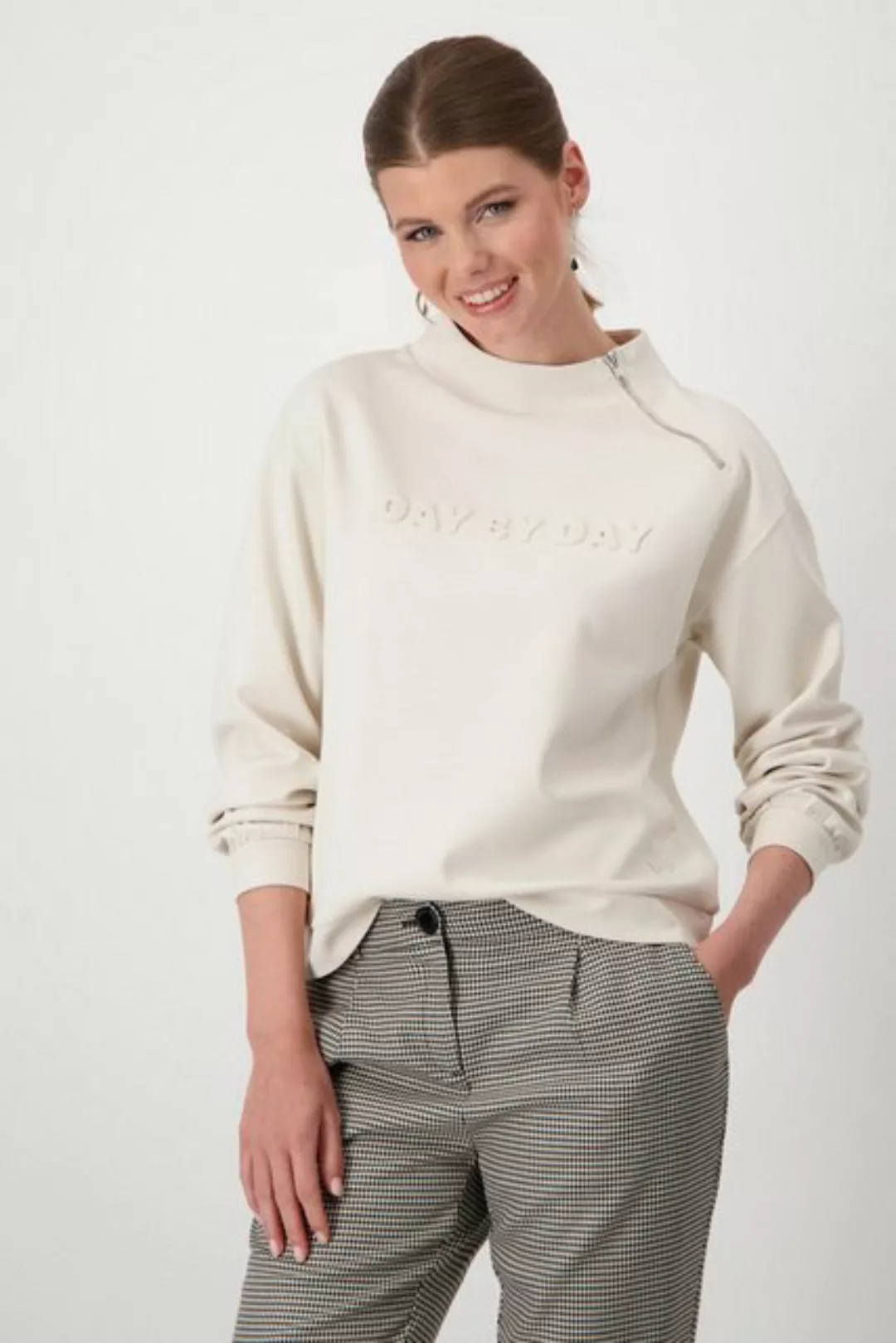 Monari Sweatshirt mit Schriftzug und Glitzersteinchen günstig online kaufen