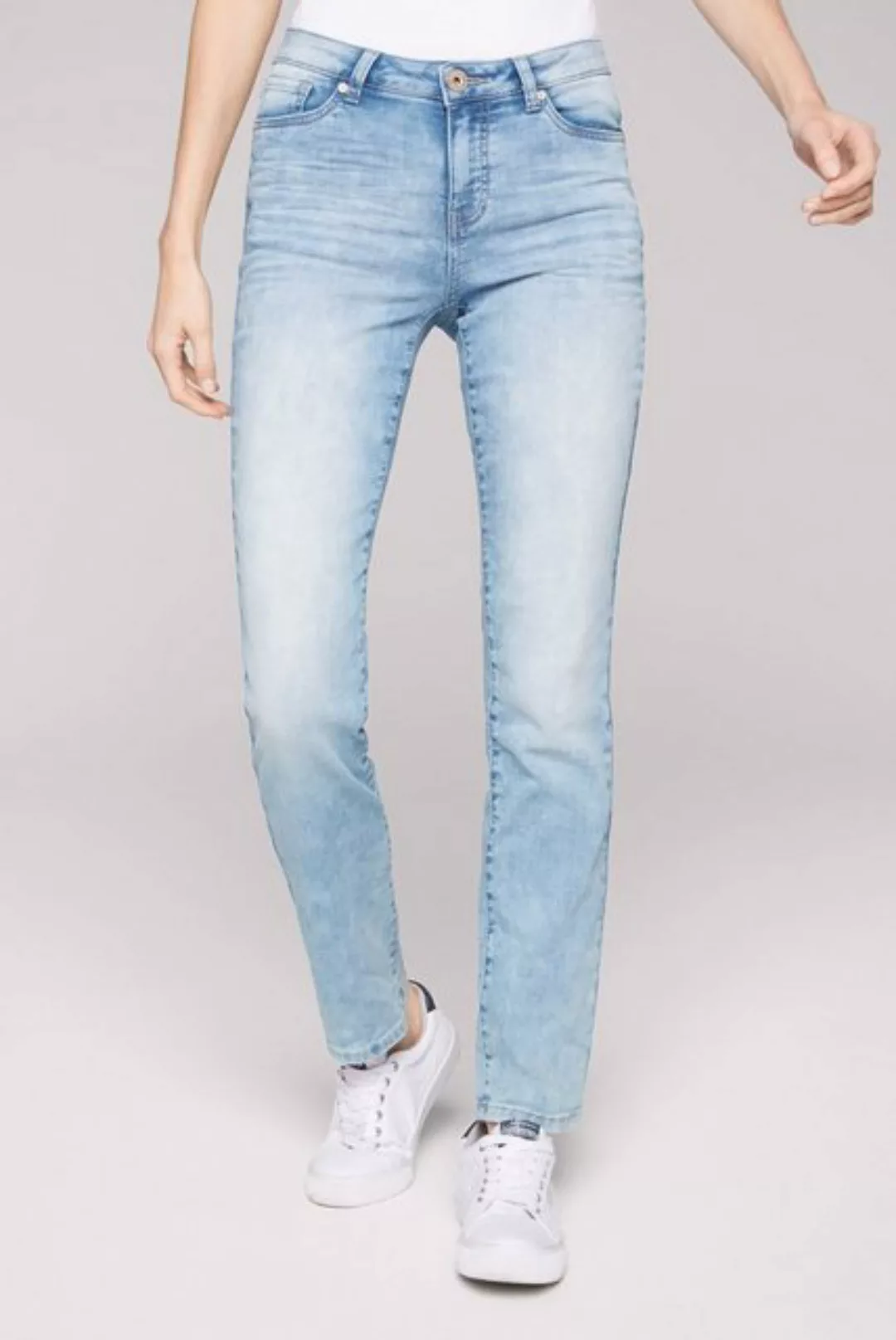 SOCCX Regular-fit-Jeans, mit Bleaching-Effekten günstig online kaufen