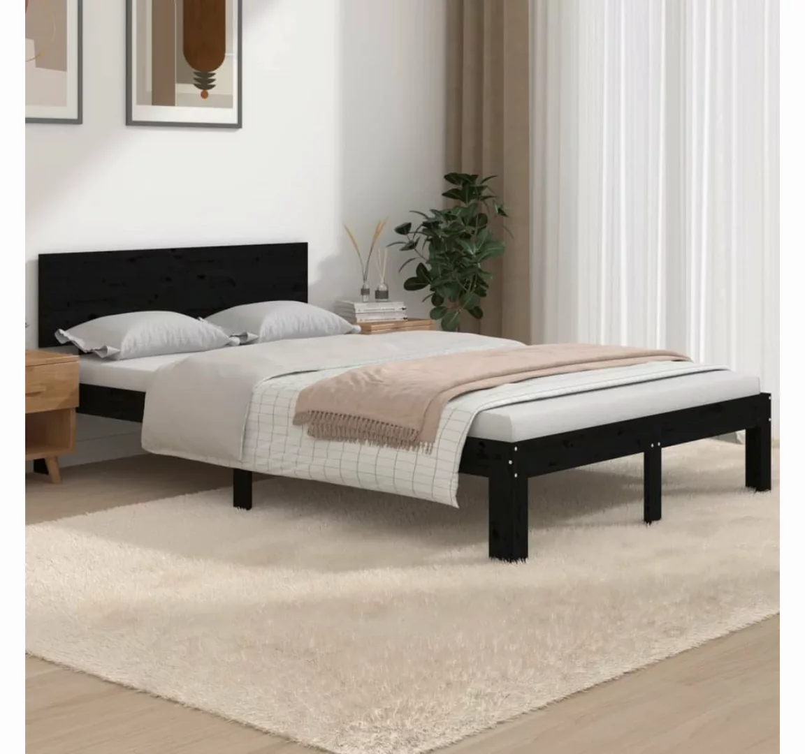 furnicato Bett Massivholzbett Schwarz 120x190 cm günstig online kaufen