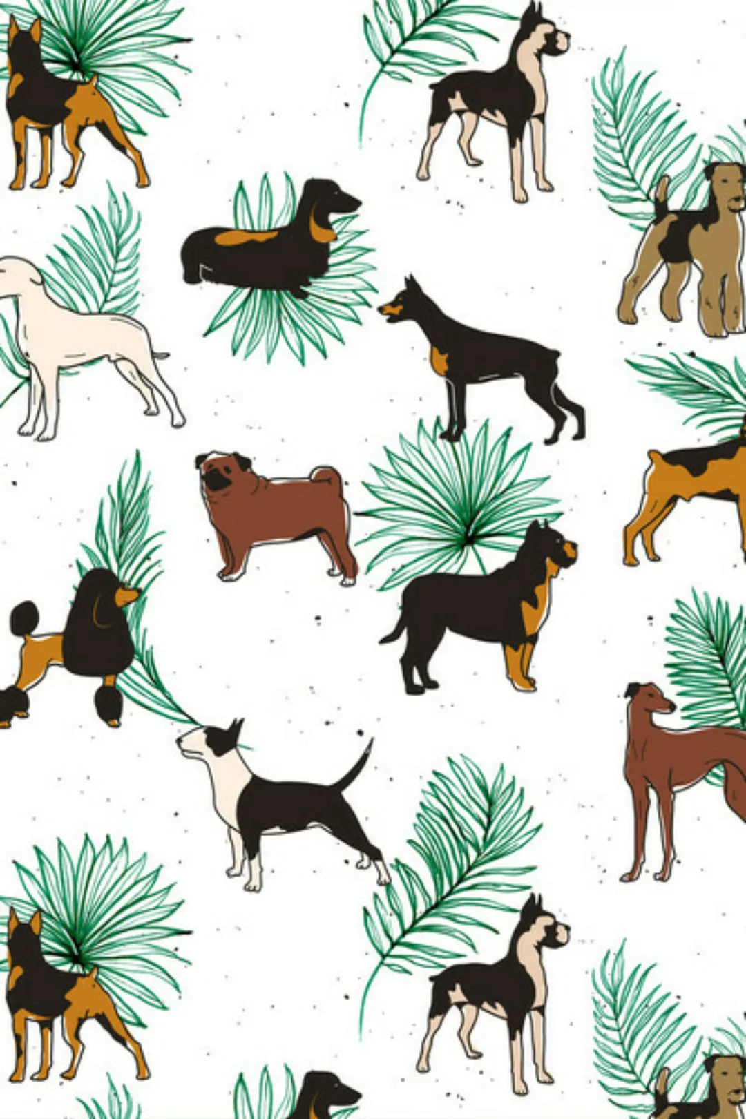 Poster / Leinwandbild - Miracles With Paws, Tropical Cute Quirky Dog Pets I günstig online kaufen