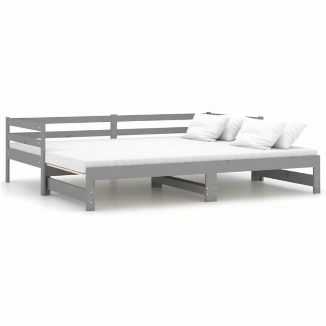 furnicato Bett Ausziehbares Tagesbett Grau Massivholz Kiefer 2x(90x200) cm günstig online kaufen