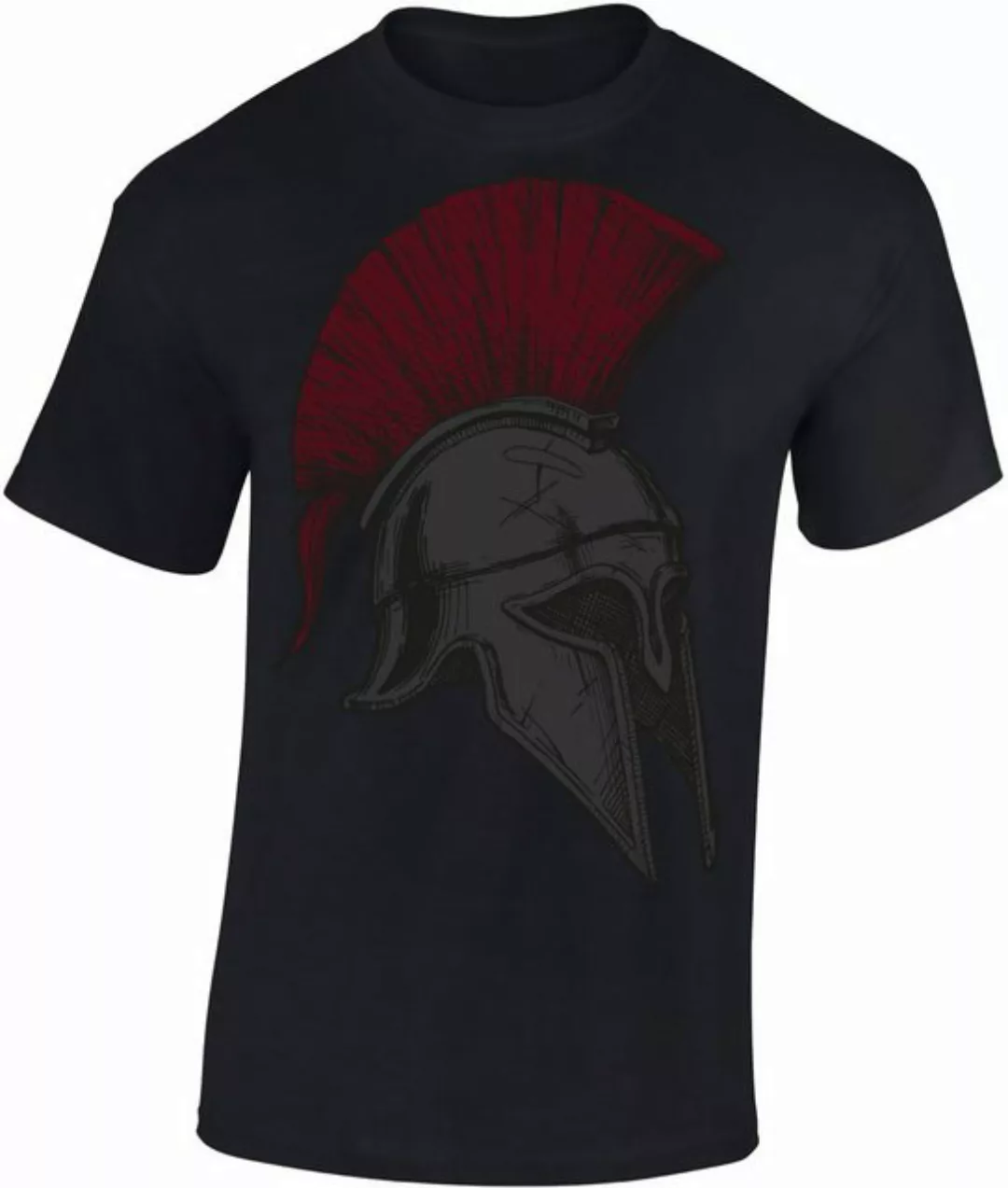 Baddery Print-Shirt Sparta T-Shirt: "Spartan Helmet", hochwertiger Siebdruc günstig online kaufen