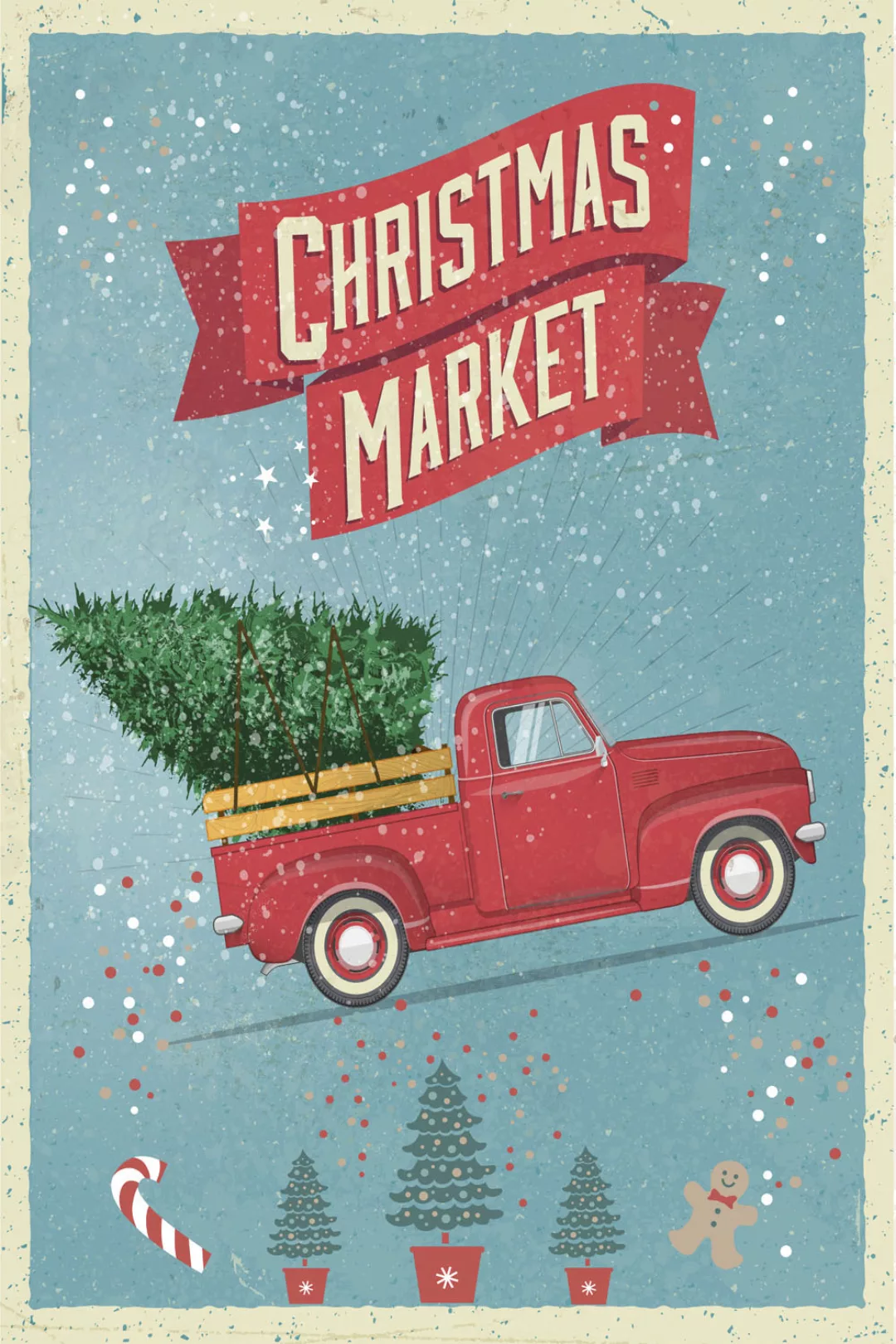 queence Metallbild "Christmas Market", (1 St.), Stahlschilder günstig online kaufen