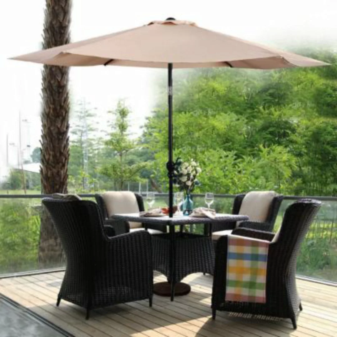 COSTWAY® Sonnenschirm Φ300cm Sechseck kippbar beige günstig online kaufen