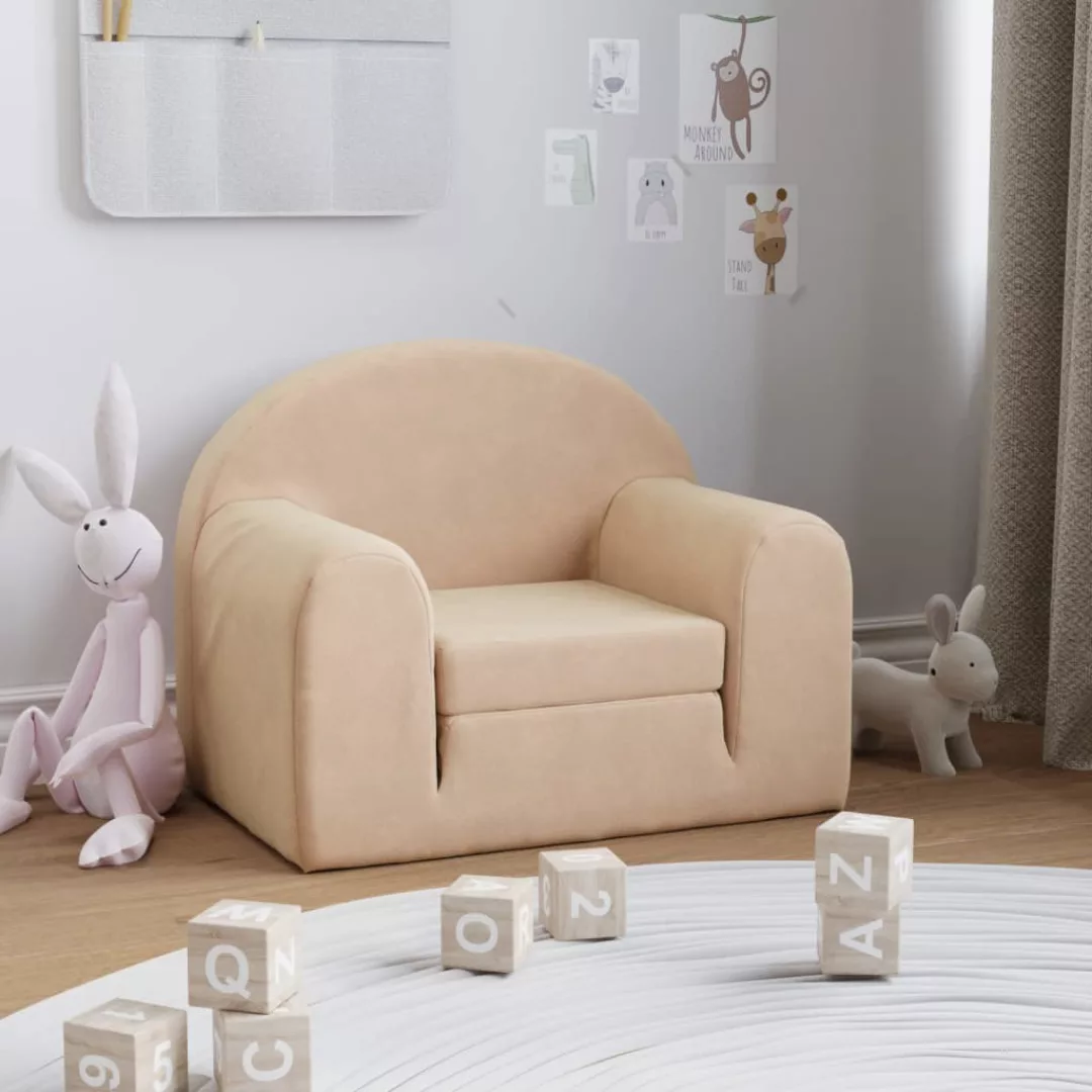 Vidaxl Kindersofa Creme Weich Plüsch günstig online kaufen