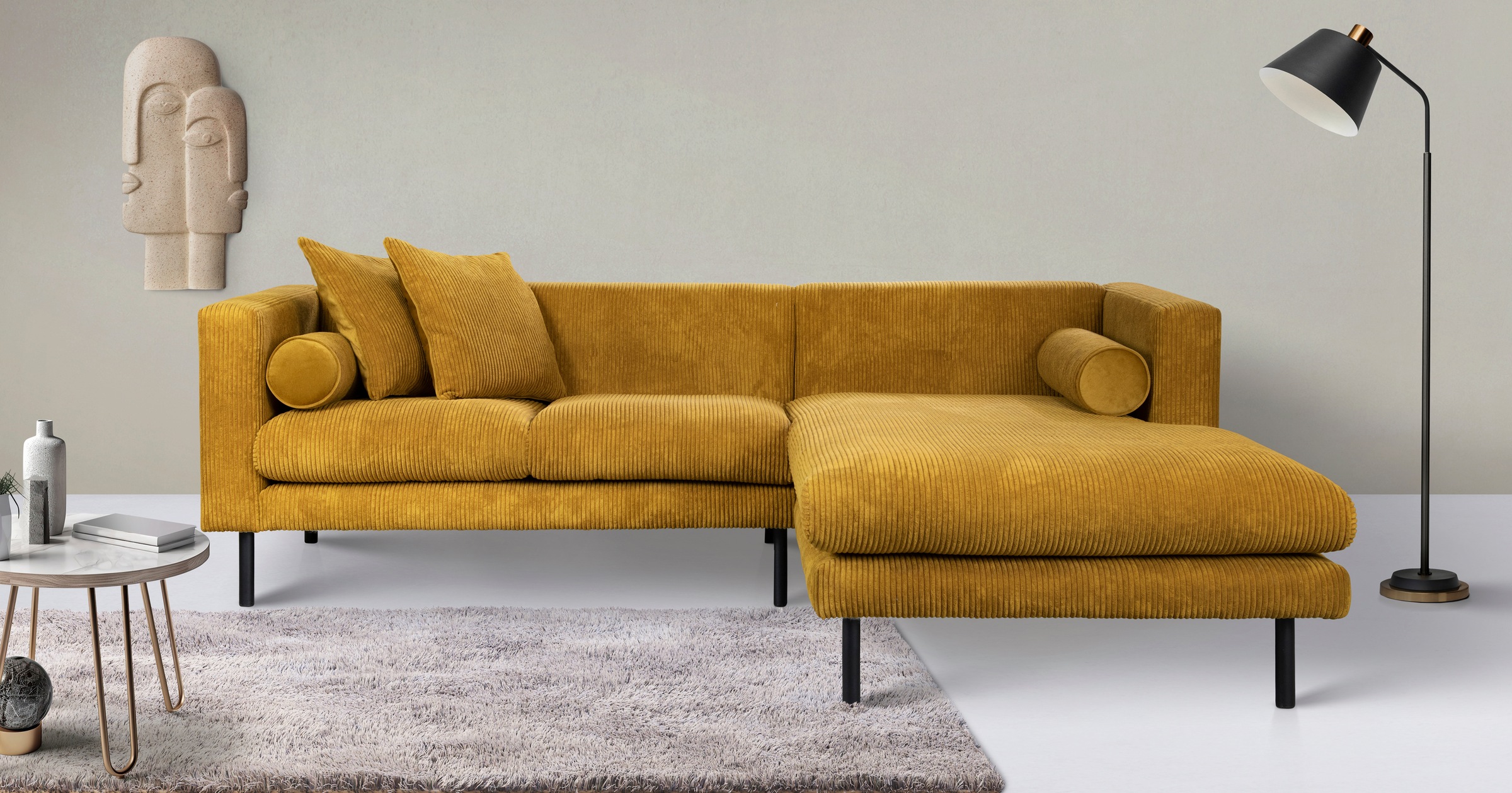 Home affaire Ecksofa "Lillibeth L-Form Designsofa, Maße B/T/H: 240/173/83 c günstig online kaufen