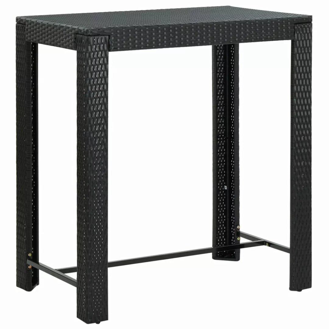 Garten-bartisch Schwarz 100x60,5x110,5 Cm Poly Rattan günstig online kaufen