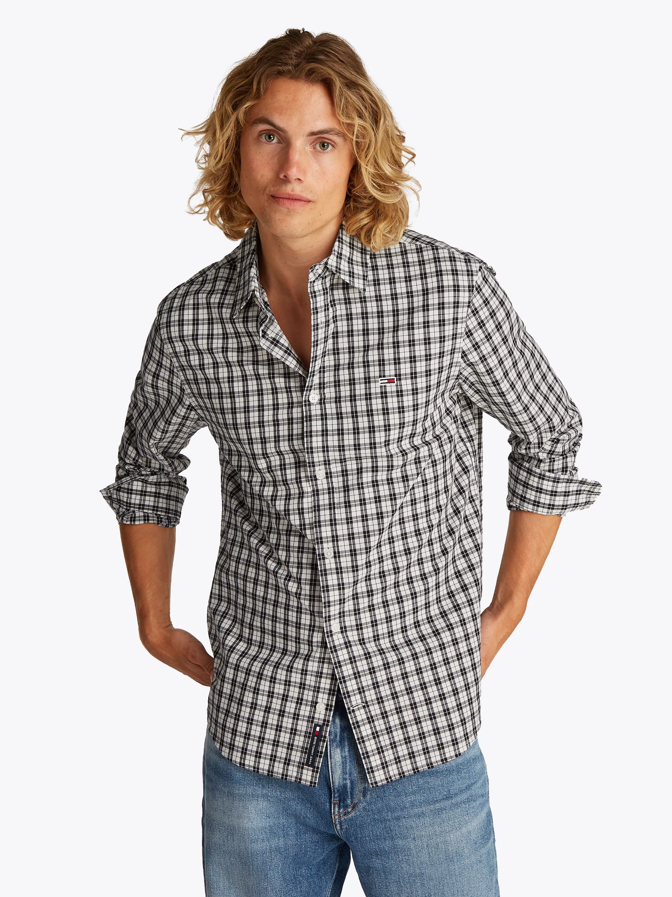 Tommy Jeans Langarmhemd "TJM REG POPLIN CHECK LS SHIRT" günstig online kaufen