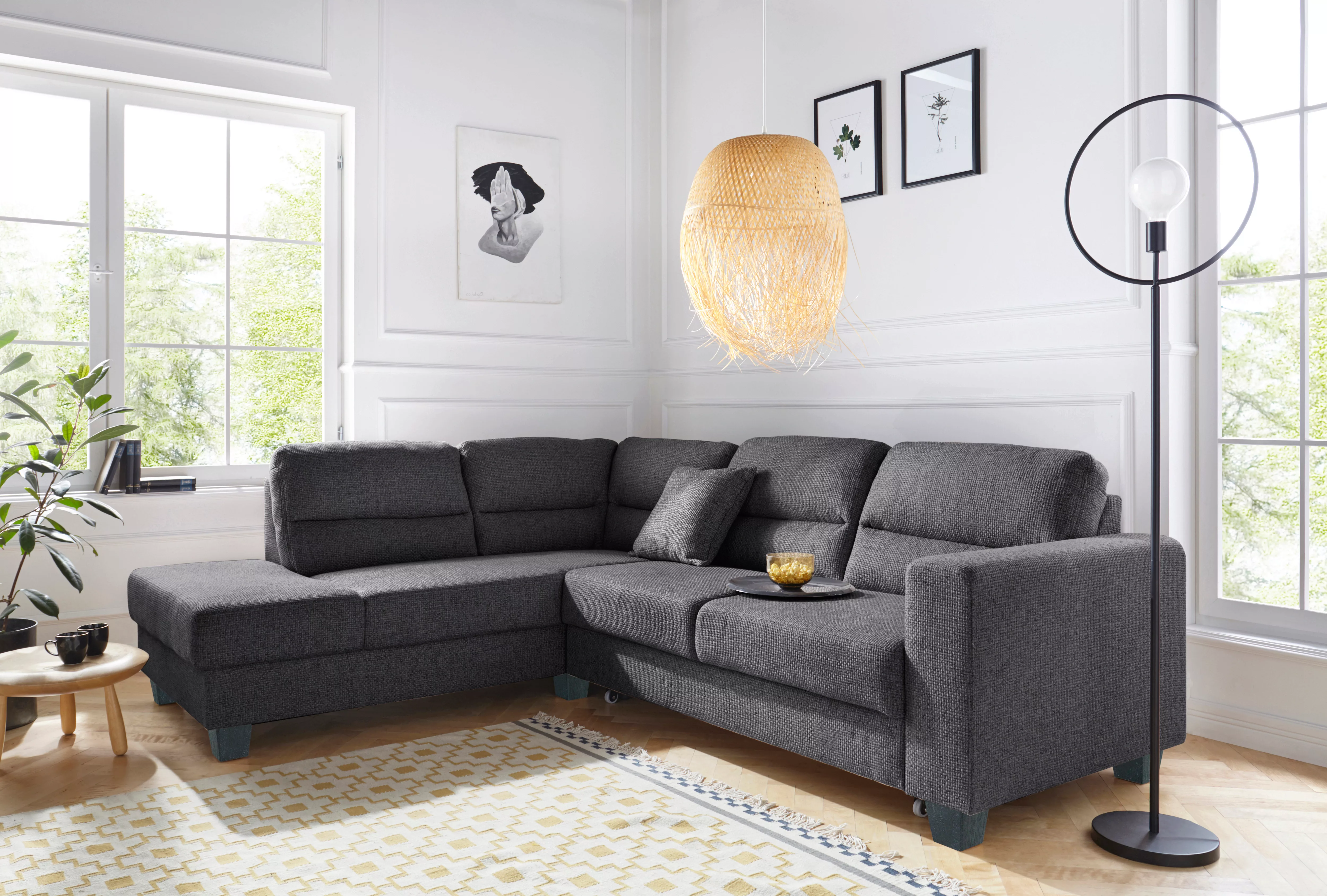 TRENDMANUFAKTUR Ecksofa "Chamber, zeitlos und modern, hoher Sitzkomfort, L- günstig online kaufen