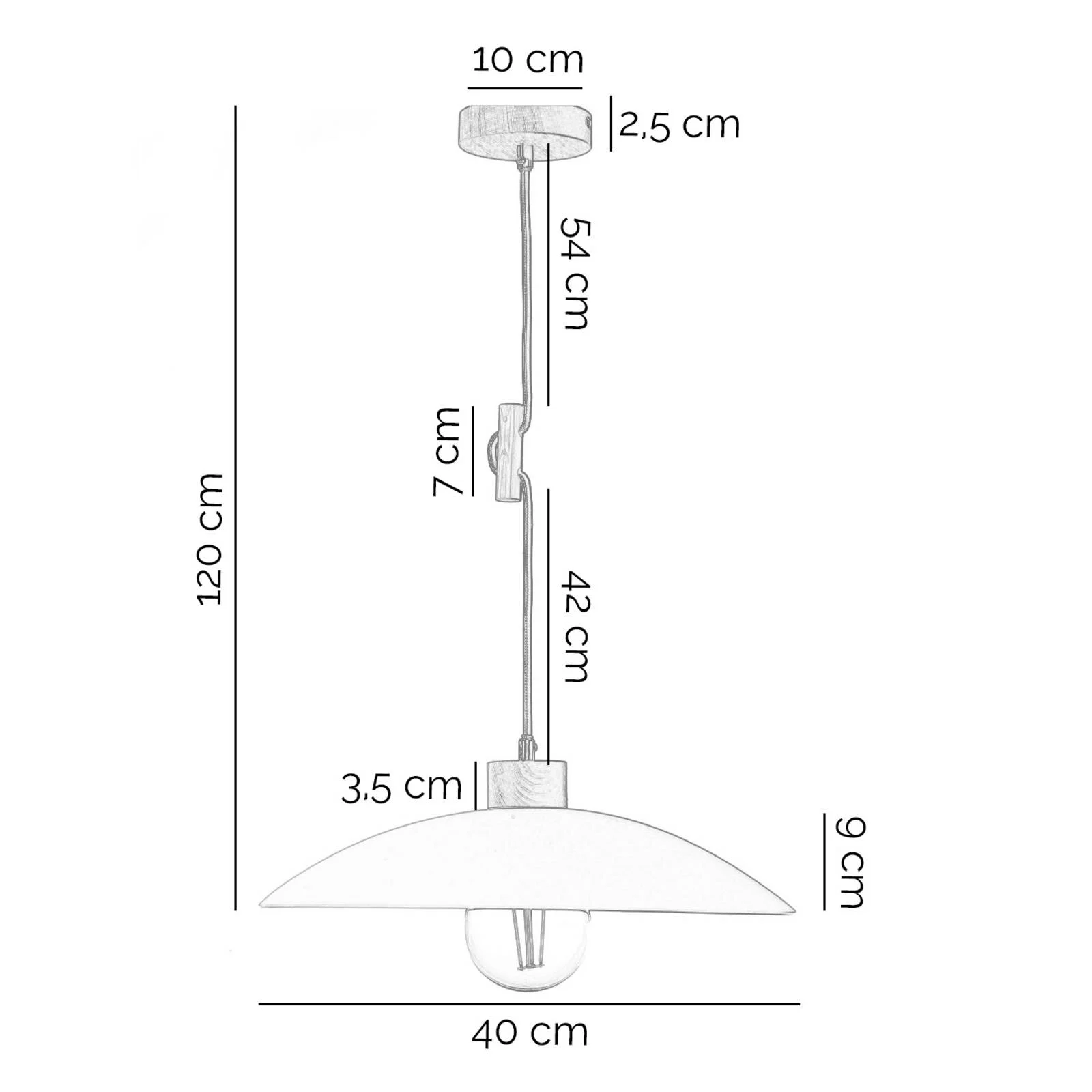 Hängeleuchte OHANA, Opalglas, Eichenholz, Ø 40 cm, E27 günstig online kaufen