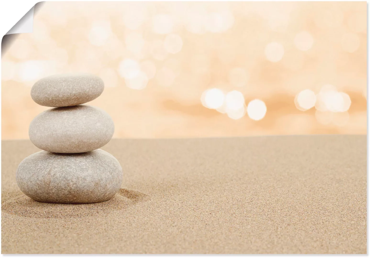 Artland Wandbild »Zen Steine im Sand«, Zen, (1 St.) günstig online kaufen