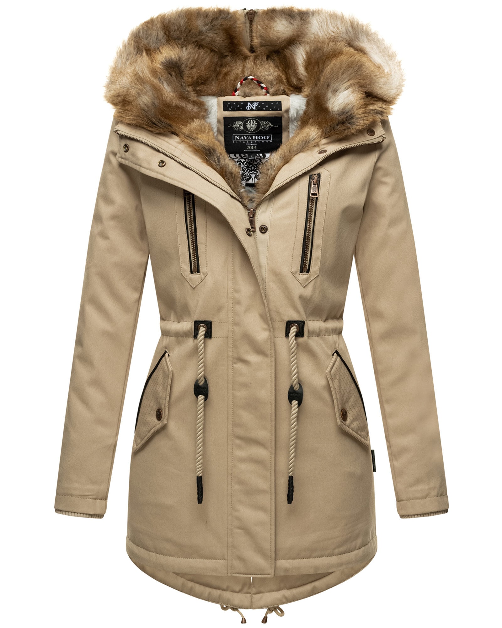 Navahoo Winterjacke "Diamond", Designer Winterjacke mit Teddyfell gefüttert günstig online kaufen