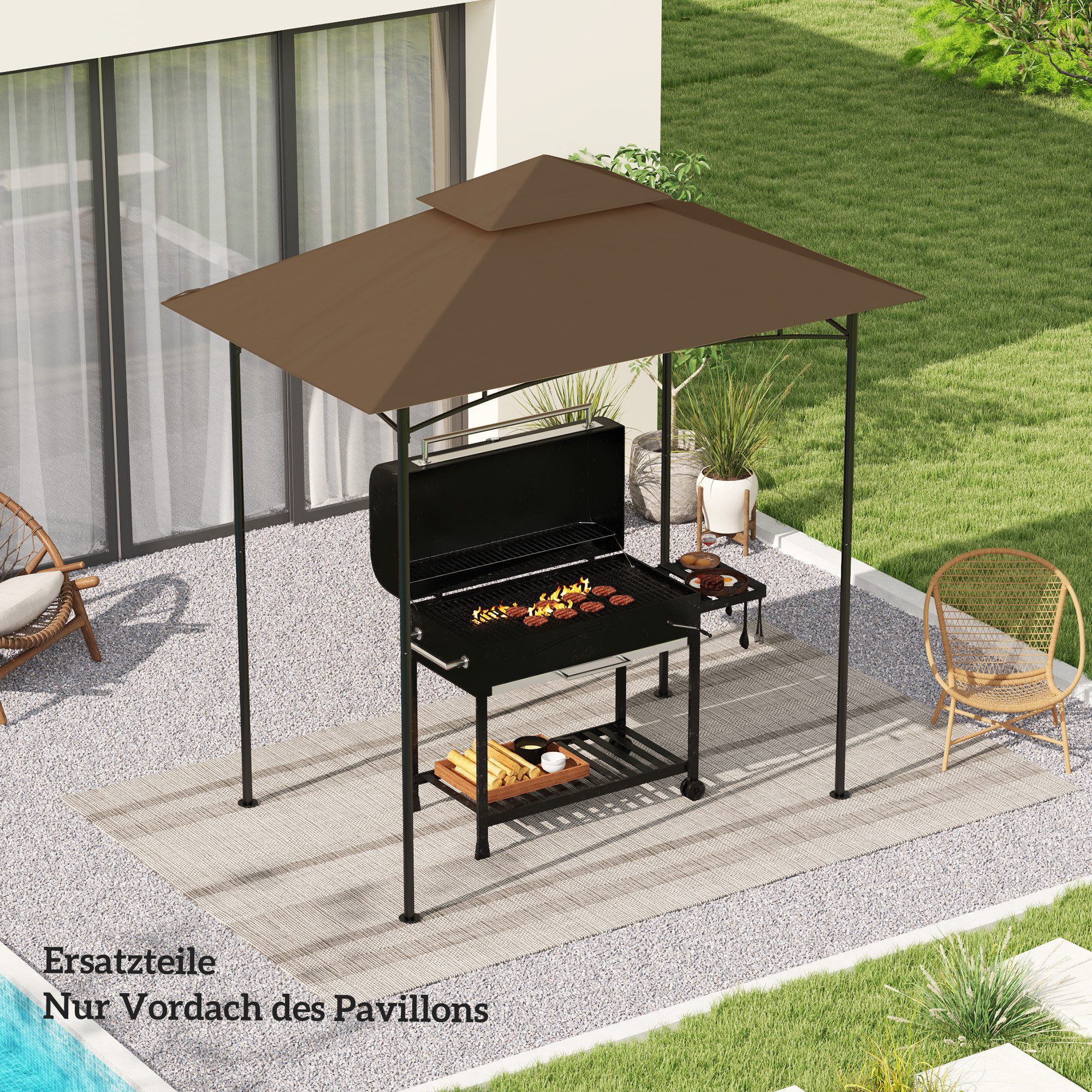 Outsunny Pavillon-Ersatzdach nur Ersatzdach, doppelstöckig, wasserabweisend günstig online kaufen