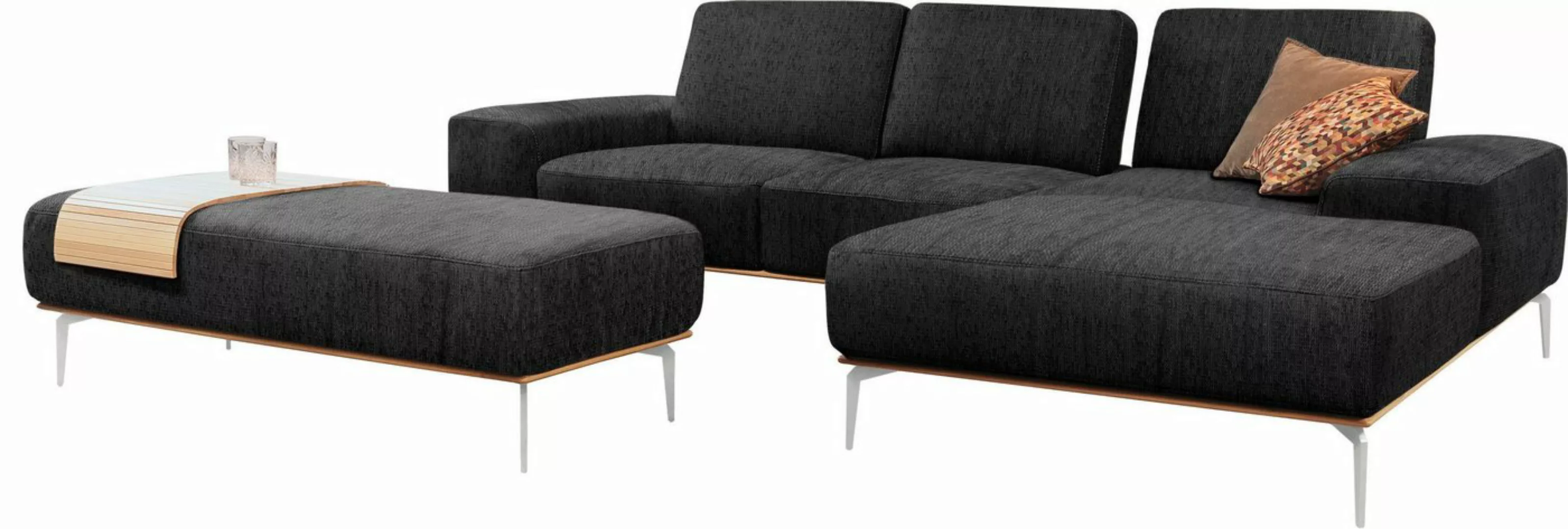 W.SCHILLIG Ecksofa run, mit elegantem Holzsockel, Füße in Chrom glänzend, B günstig online kaufen