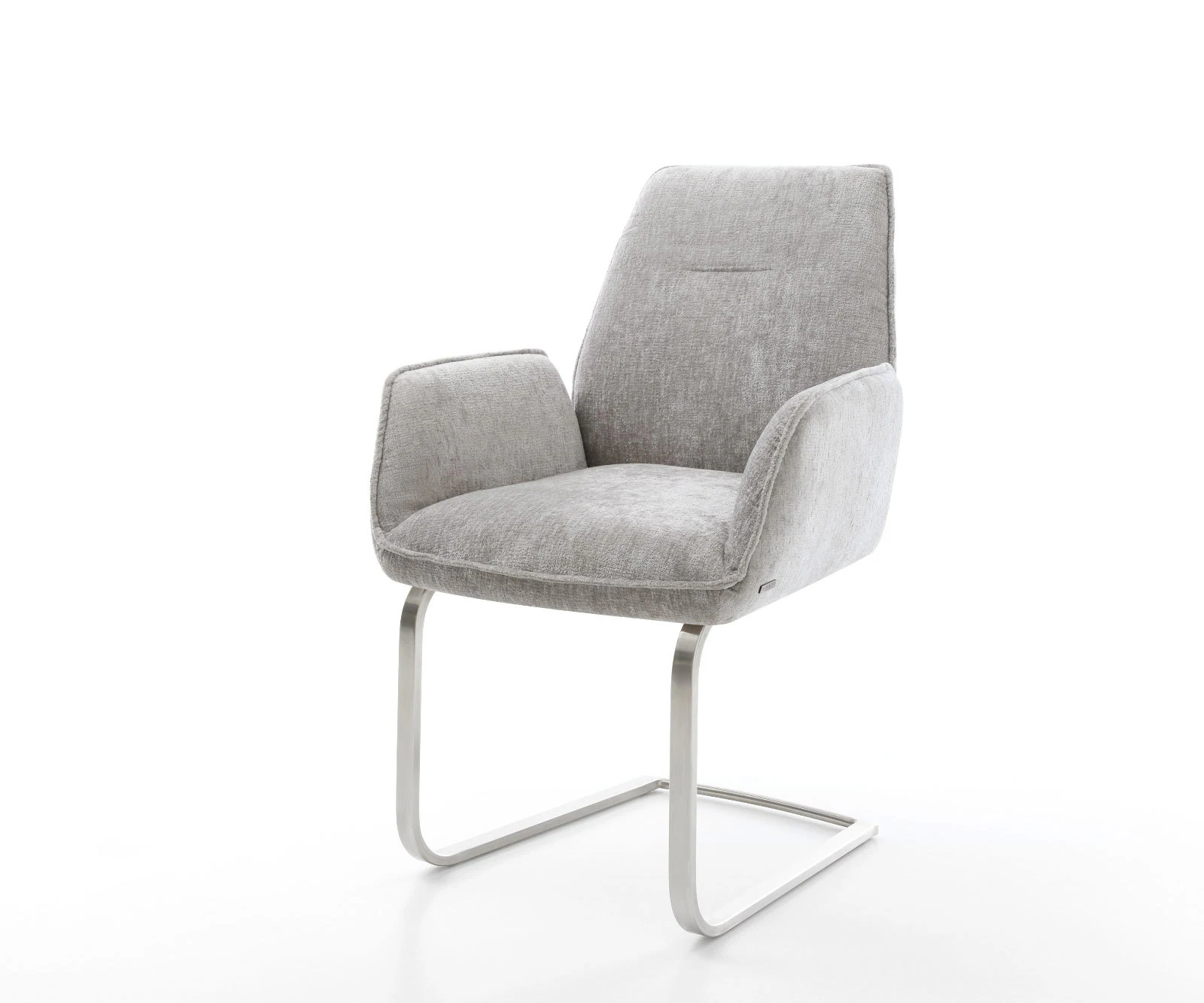Freischwinger Zoa-Flex Chenille Silbergrau Freischwinger flach Edelstahl Ta günstig online kaufen