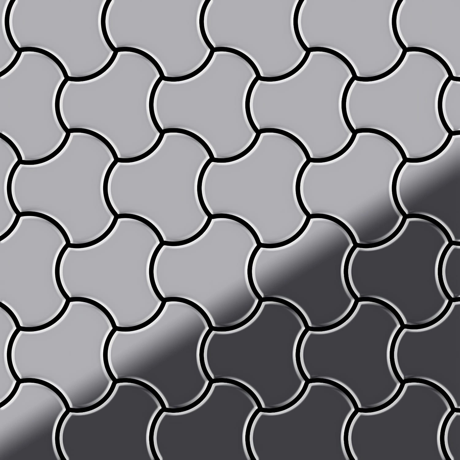 ALLOY Mosaik Fliese Massiv Metall Edelstahl Hochglanz Grau 1,6mm Ubiquity-s günstig online kaufen