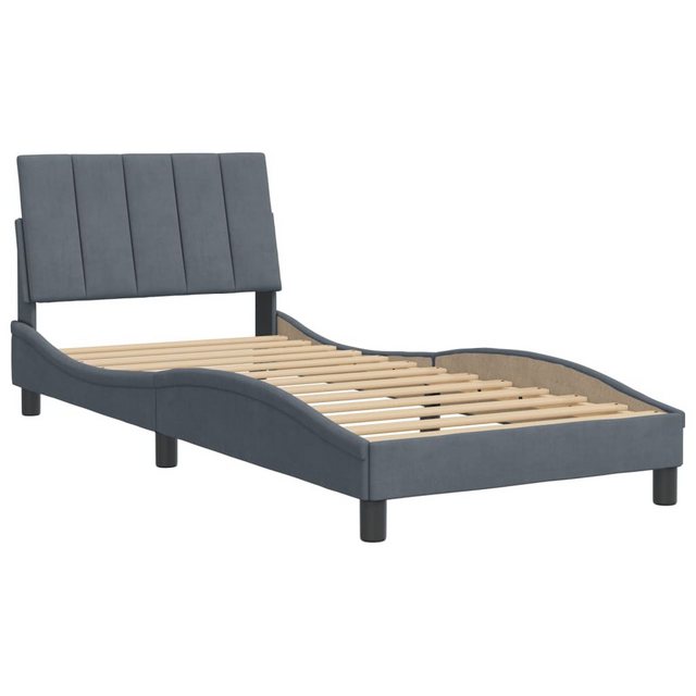 vidaXL Bett Bettgestell ohne Matratze Dunkelgrau 90x190 cm Samt günstig online kaufen