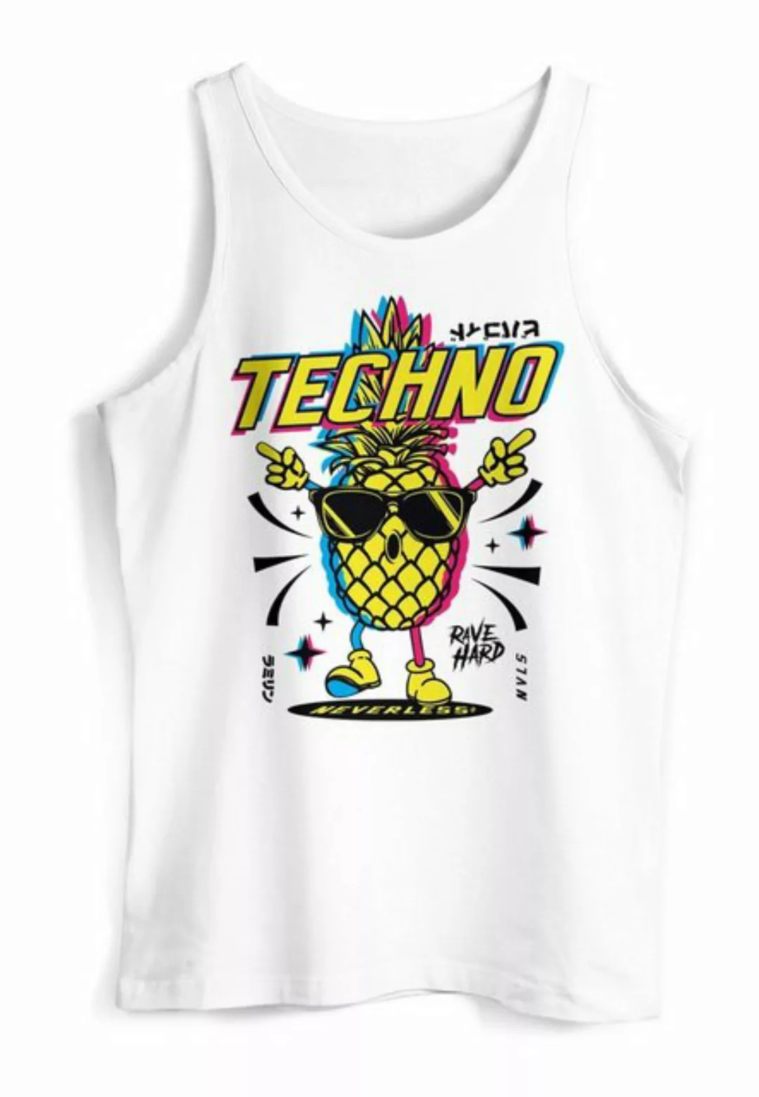 Neverless Tanktop Herren Tank-Top Techno Tanzen Lustig Ananas Rave Party Pr günstig online kaufen